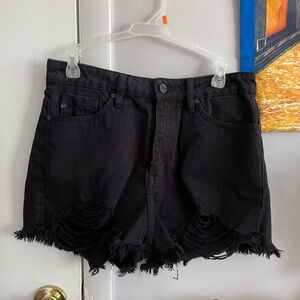 KanCan black distressed Jean shorts